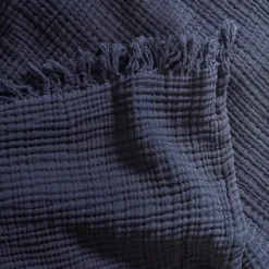Plaid en gaze de coton - Gris Fusain
