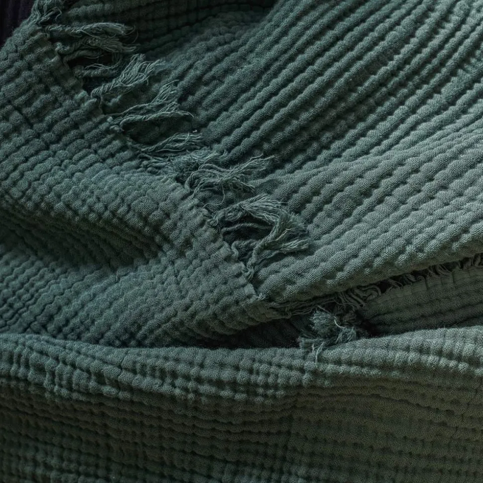 Plaid en gaze de coton - Vert Luxembourg