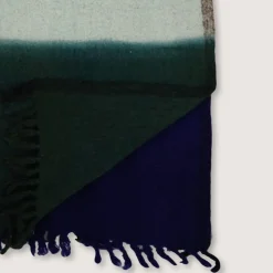 Plaid en laine n°83 - Kaki & Bleu Encre - Moismont