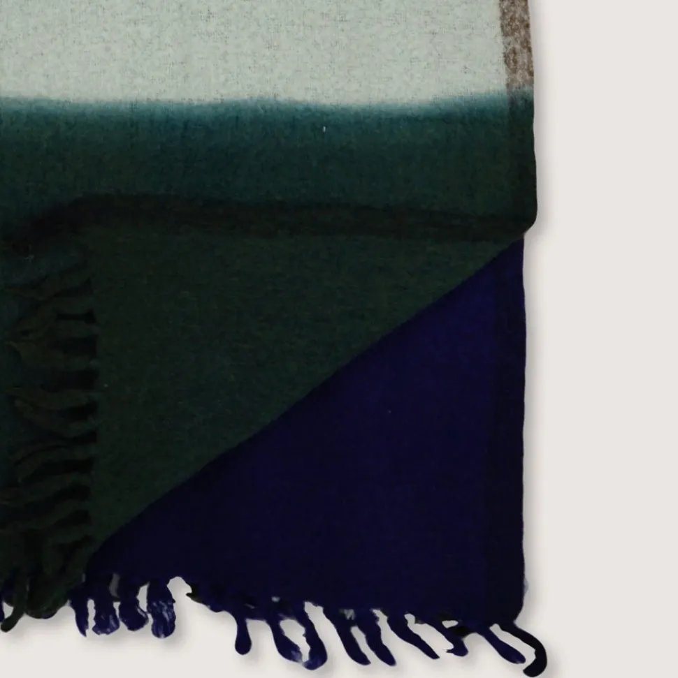 Plaid en laine n°83 - Kaki & Bleu Encre - Moismont