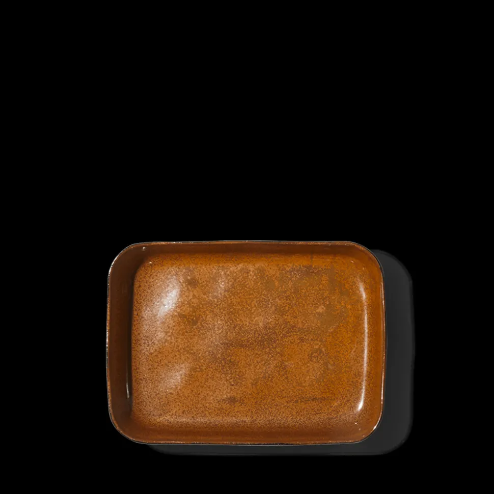 Plat en grès n°10 - Ocre