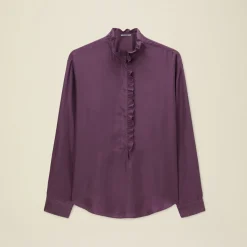 Pomandère - Chemise à volants - Violet