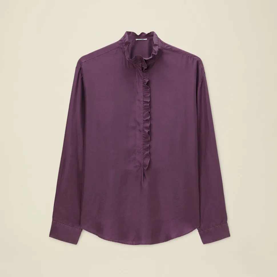 Pomandère - Chemise à volants - Violet