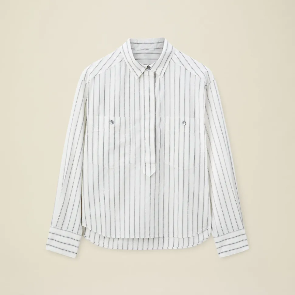 Pomandère - Chemise rayée - Blanche