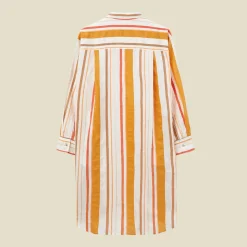 Pomandère - Robe chemise rayée - Orange