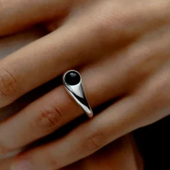 RAGBAG - Bague Dualism Onyx - Argent