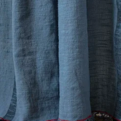 Rideau à franges - Bleu de Nîmes