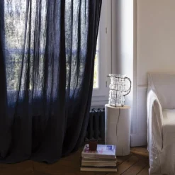 Rideau en gaze de coton - Gris Fusain