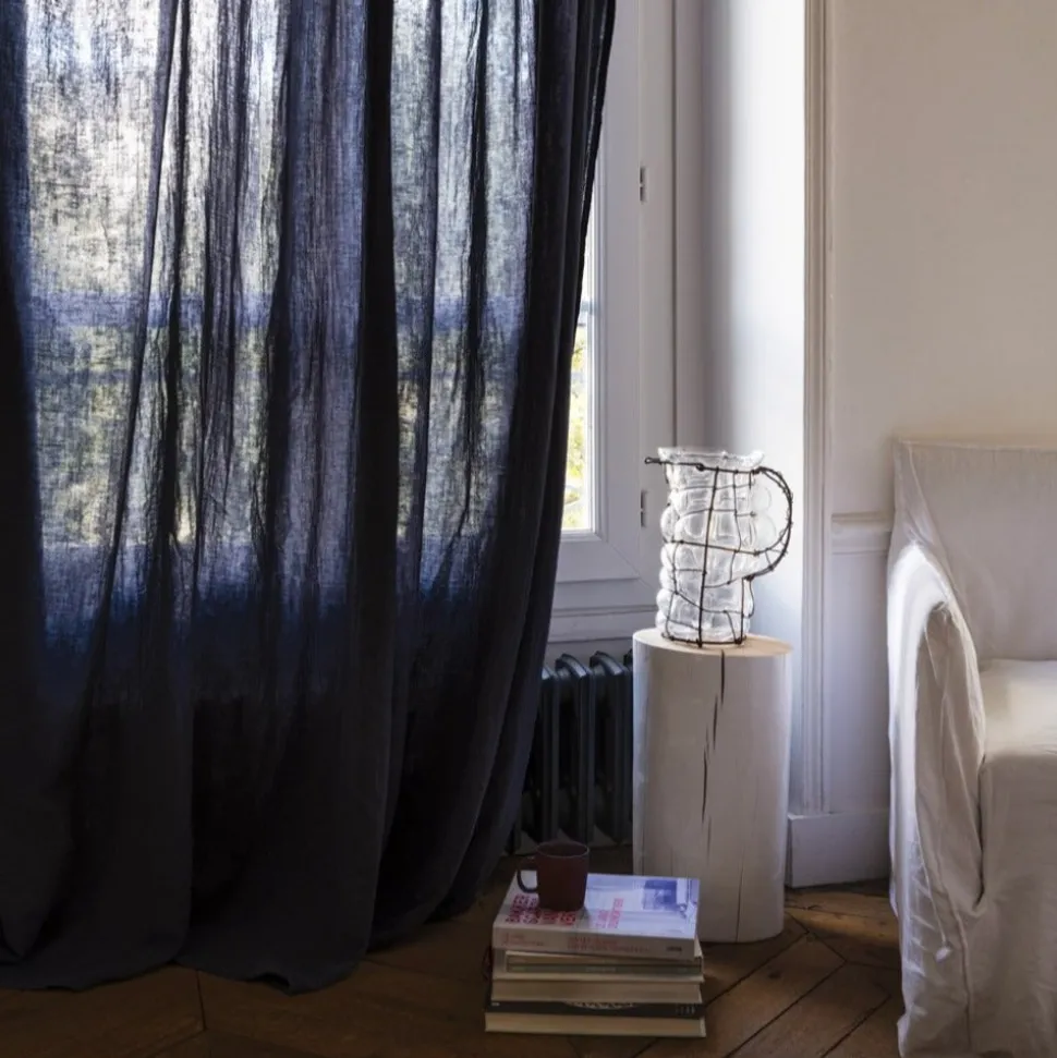 Rideau en gaze de coton - Gris Fusain