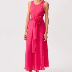Rosso35 - Robe sans manches avec ceinture en crêpe de chine - Fuchsia