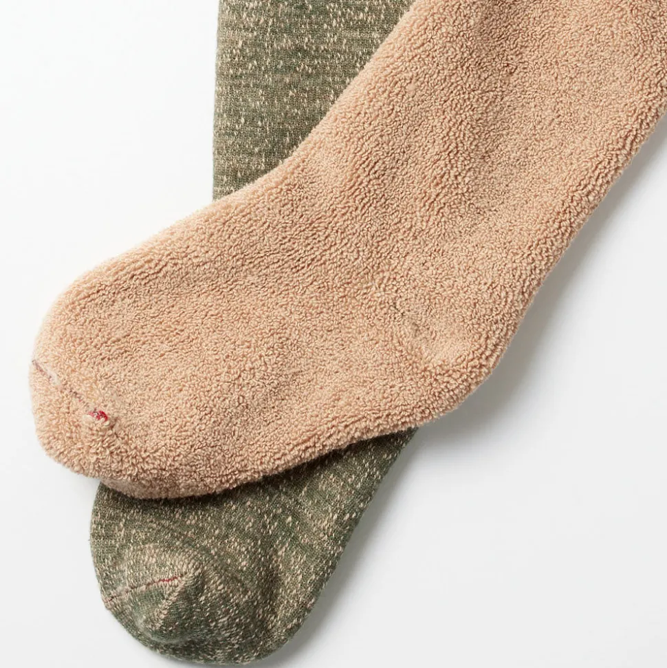 Rototo - Chaussettes double face - Vert/Marron