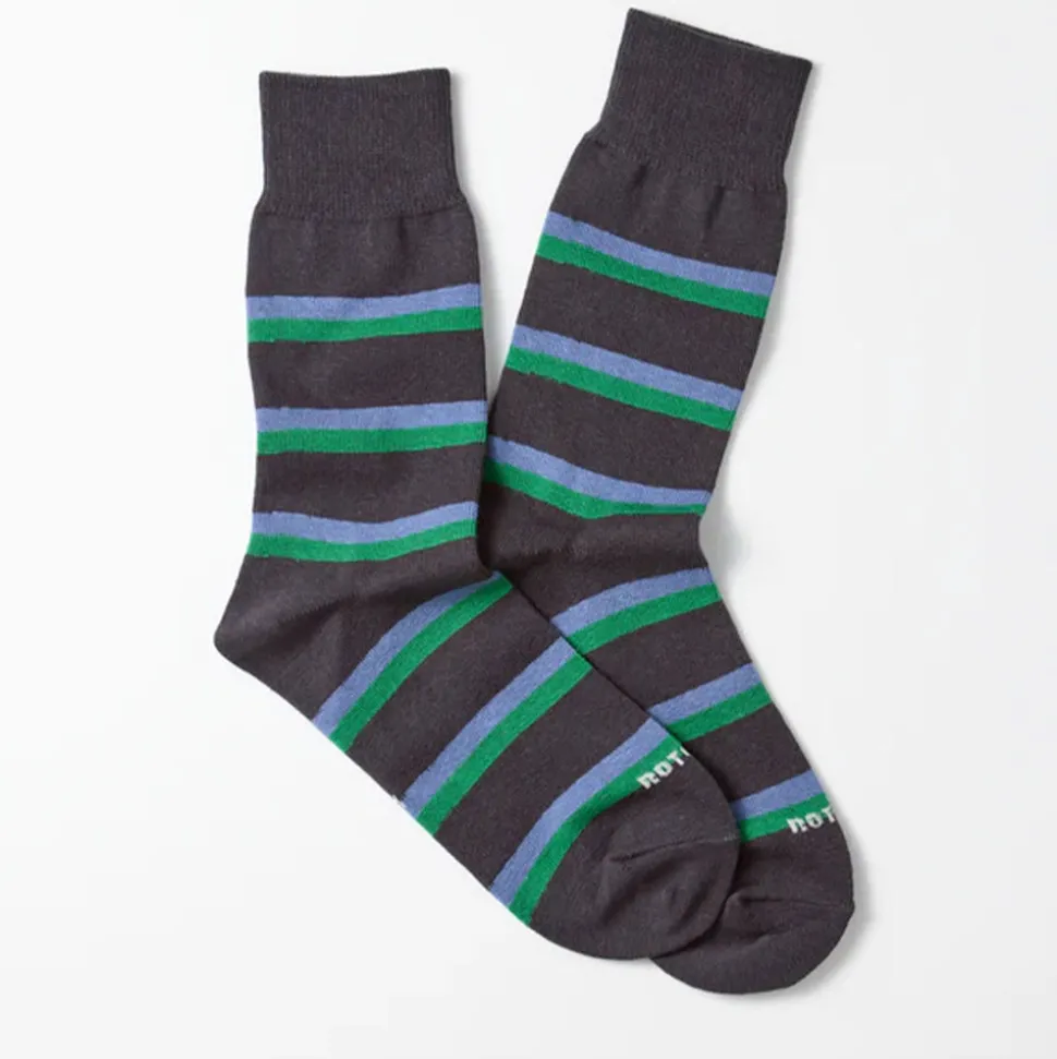 Rototo - Chaussettes Rayées - Charbon
