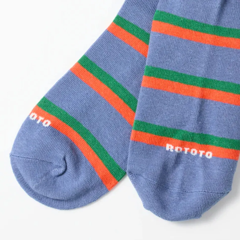 Rototo - Chaussettes Rayées - Bleu