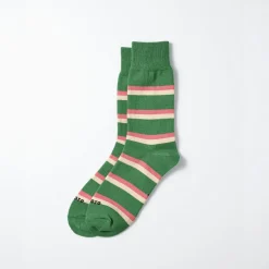 Rototo - Chaussettes Rayées - Vert Sapin