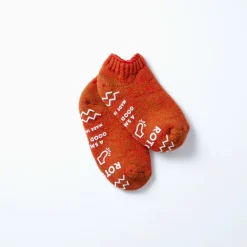 Rototo - Chaussettes Sockslipper - Rouge/Marron