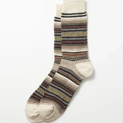 Rototo - Chaussettes tapisserie mexicaine - Orange/Vert