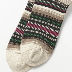 Rototo - Chaussettes tapisserie mexicaine - Vert/Rose