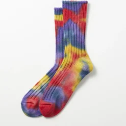 Rototo - Chaussettes Tie and dye - Rouge/Jaune/Bleu