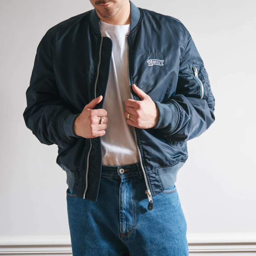 Schott x Merci - Bomber Vintage - Marine