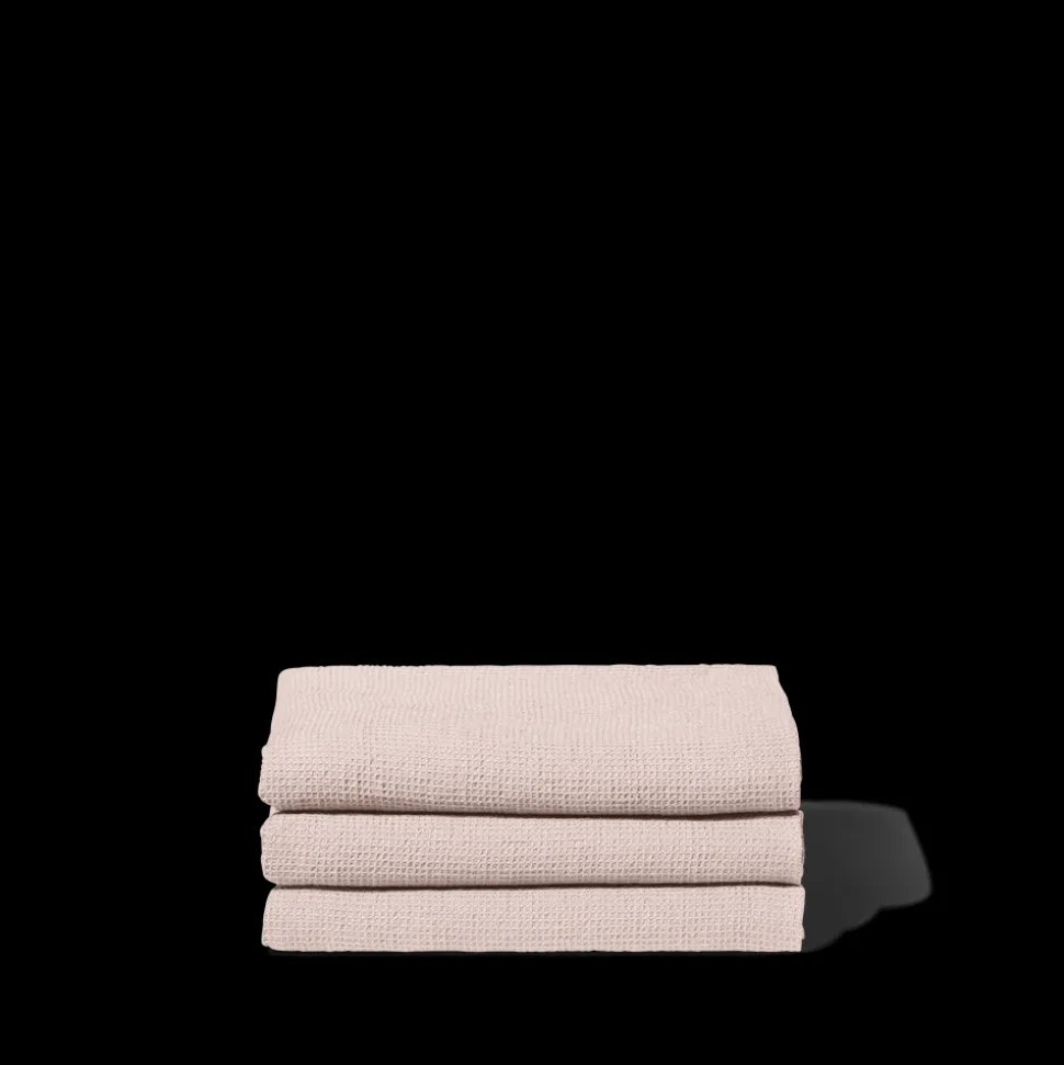 Serviette de bain en lin - Nid d'abeille - Beige Rosé