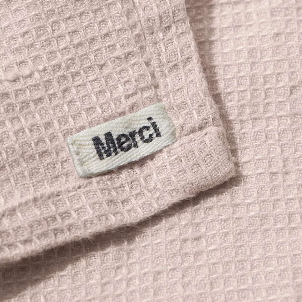 Serviette de bain en lin - Nid d'abeille - Beige Rosé