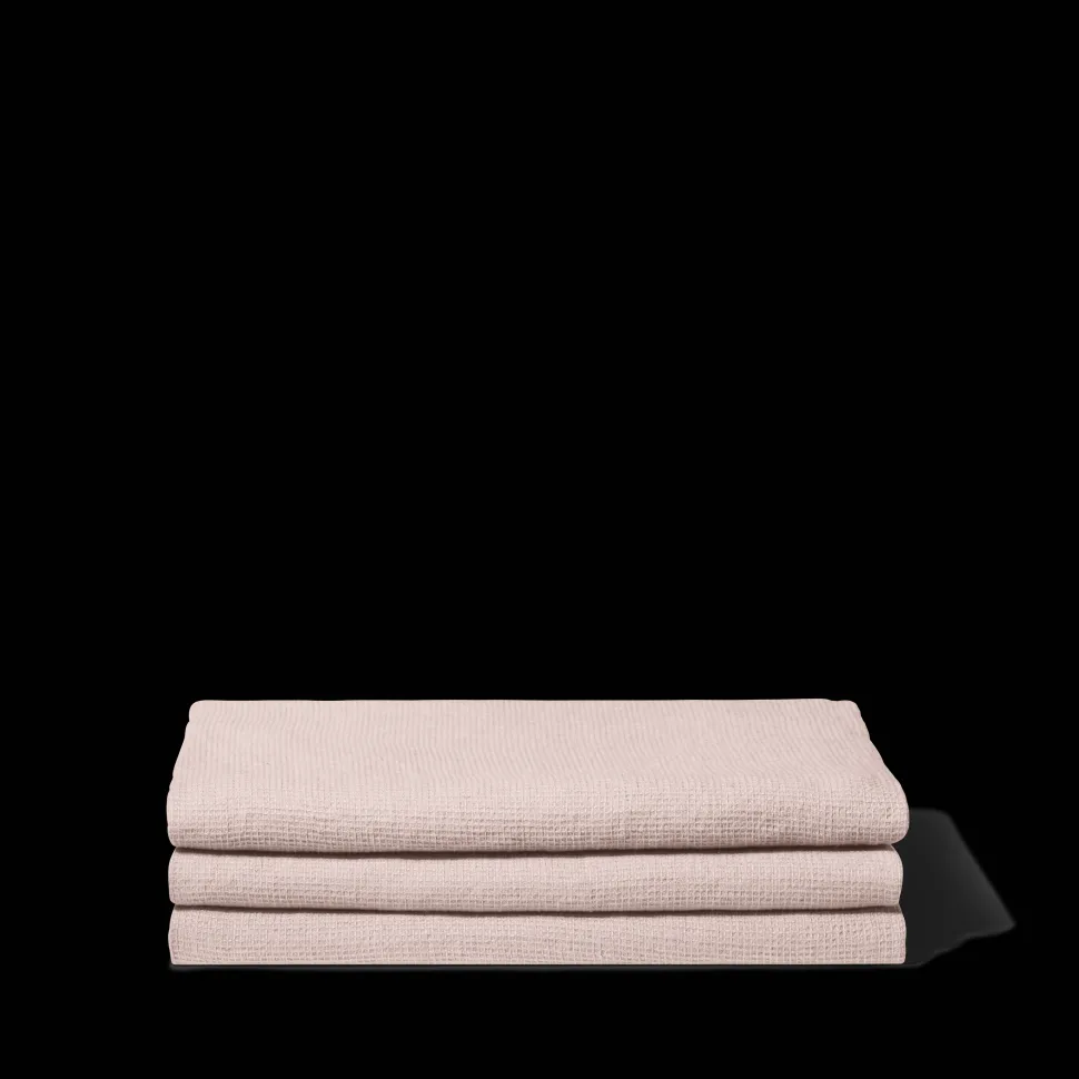Serviette de bain en lin - Nid d'abeille - Beige Rosé