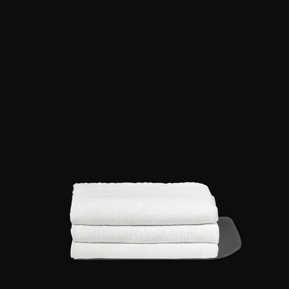 Serviette de bain en lin - Nid d'abeille - Blanc Optique