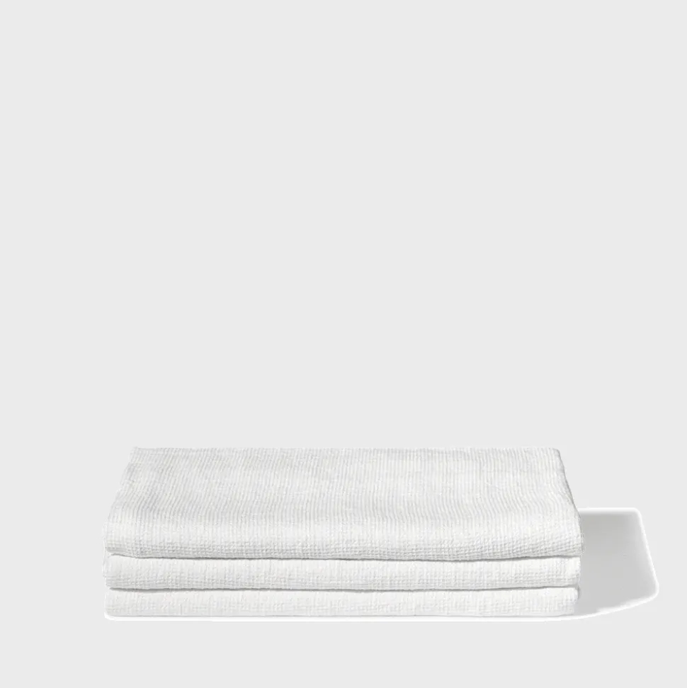 Serviette de bain en lin - Nid d'abeille - Blanc Optique