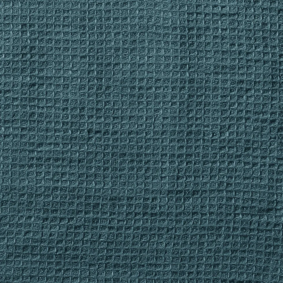 Serviette de bain en lin - Nid d'abeille - Bleu Pétrole