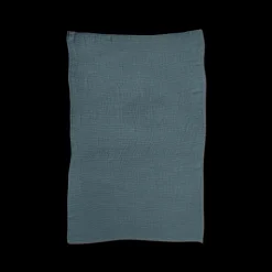 Serviette de bain en lin - Nid d'abeille - Bleu Pétrole