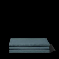 Serviette de bain en lin - Nid d'abeille - Bleu Pétrole
