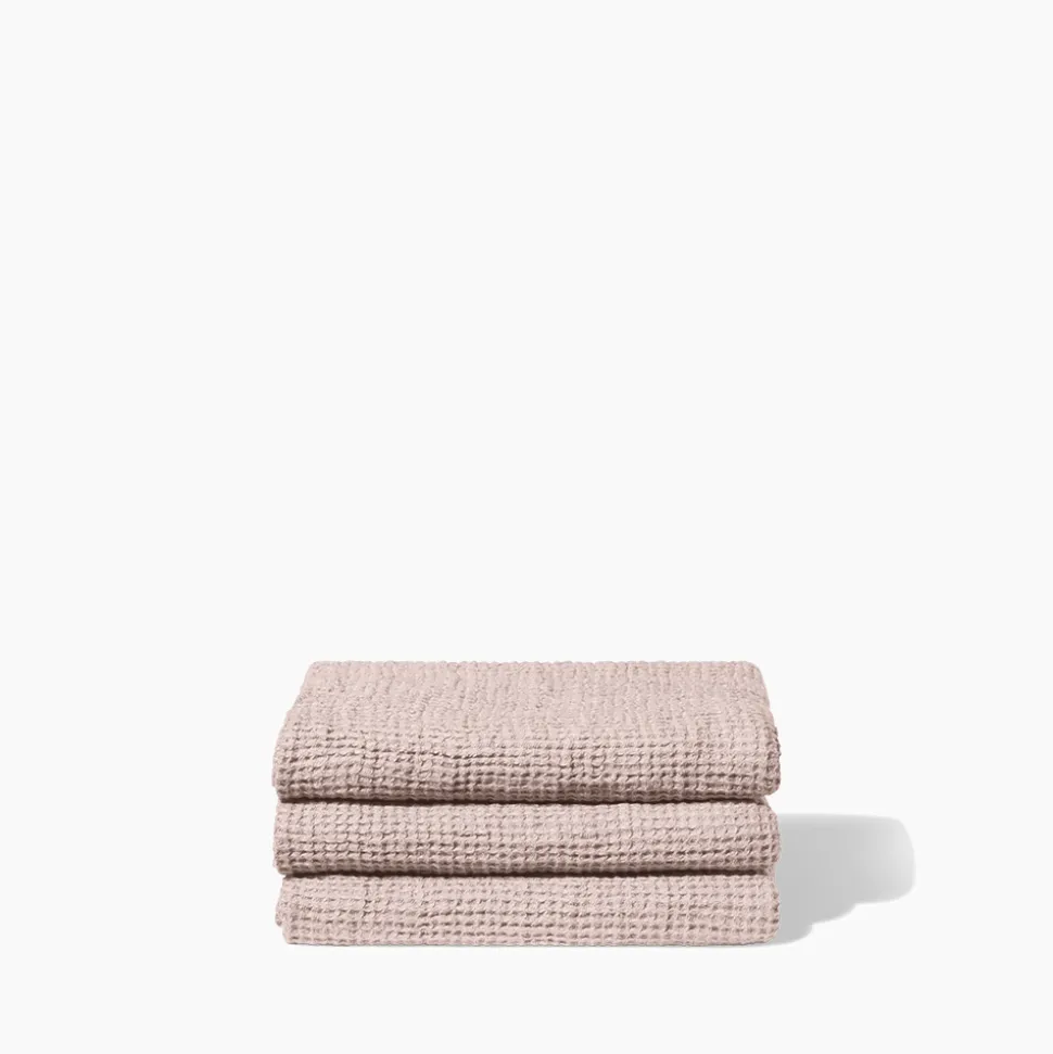 Serviette de bain en lin - Waffle - Beige Rosé