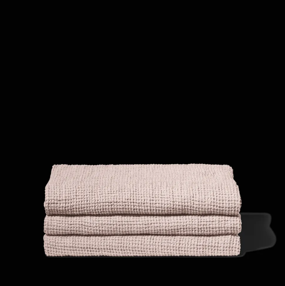Serviette de bain en lin - Waffle - Beige Rosé