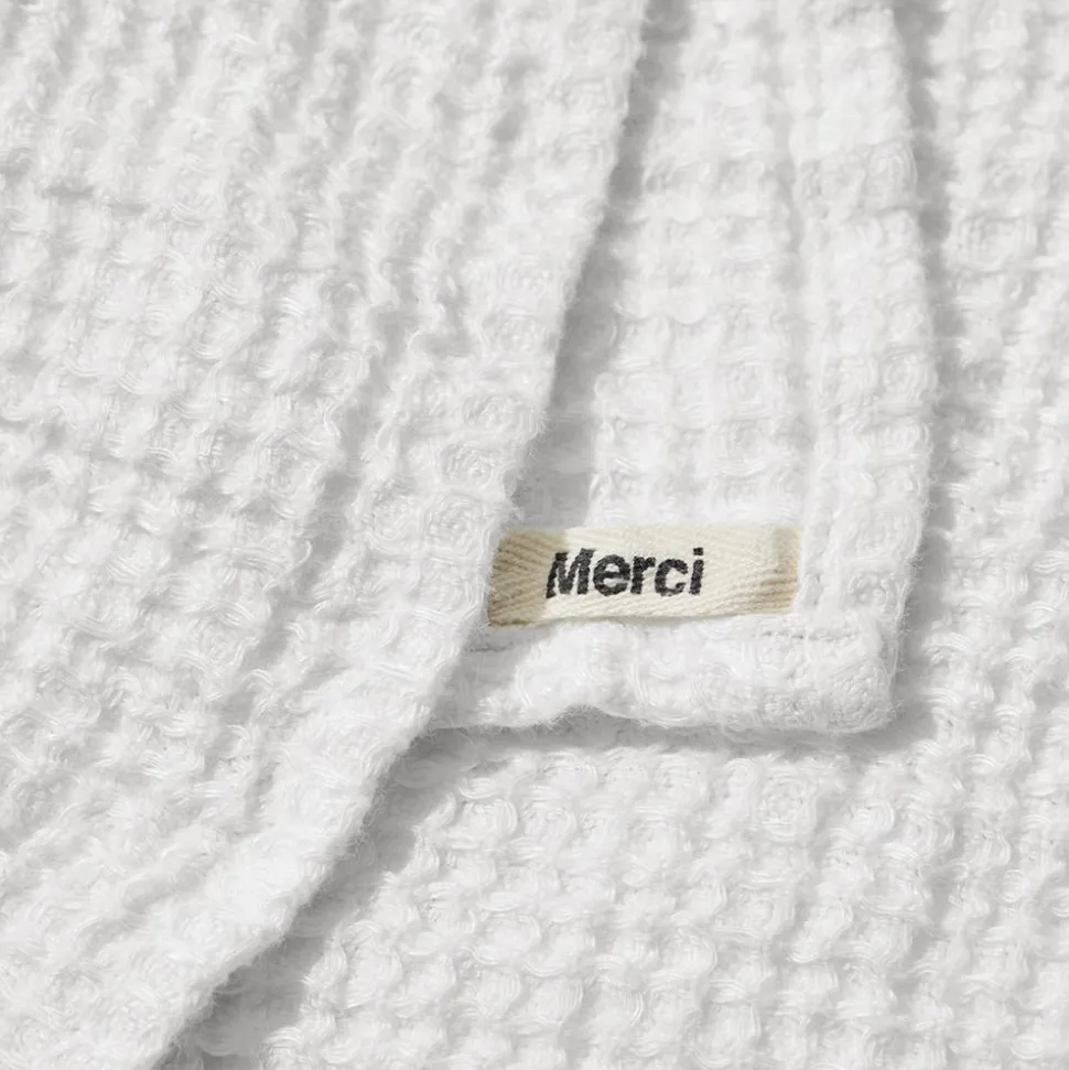 Serviette de bain en lin - Waffle - Blanc Optique