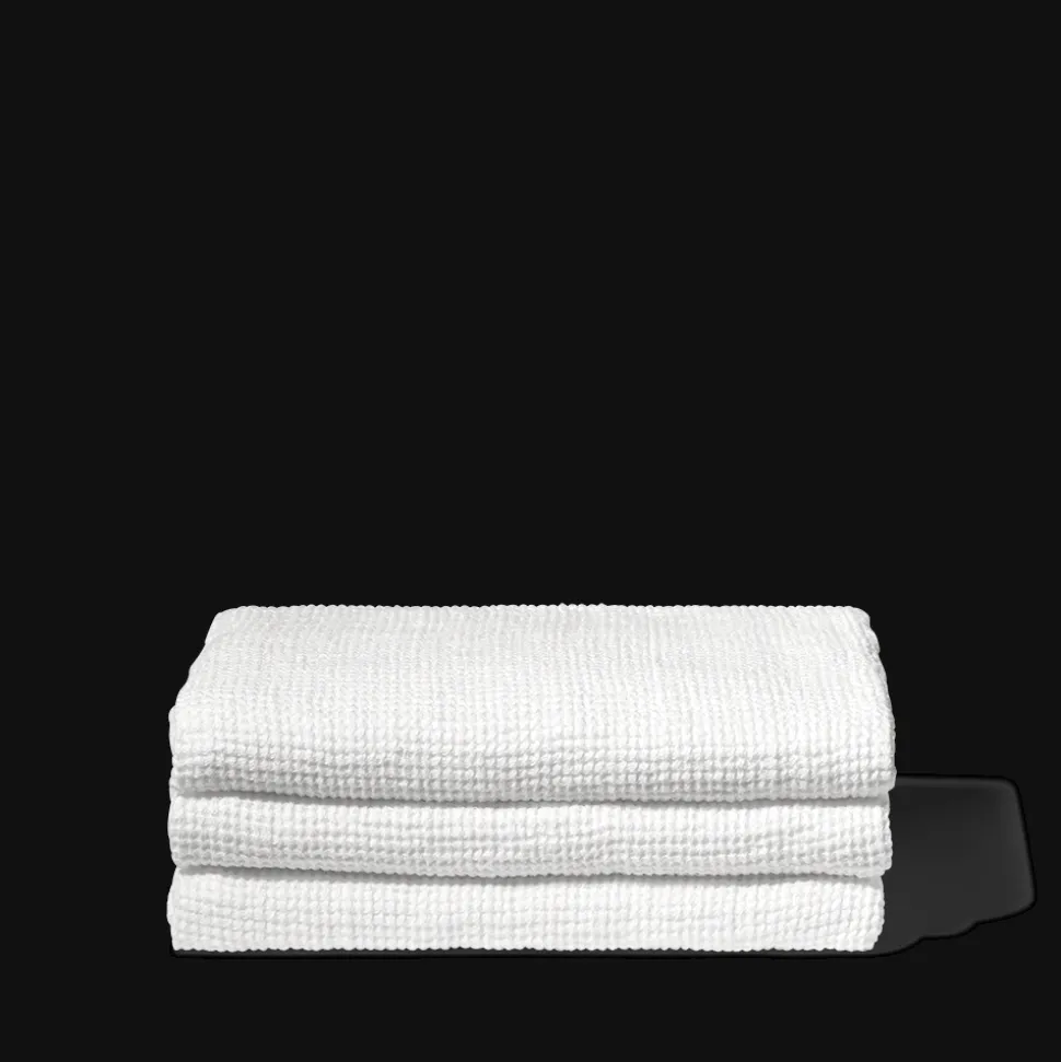 Serviette de bain en lin - Waffle - Blanc Optique