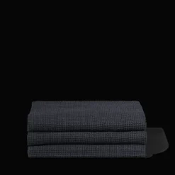 Serviette de bain en lin - Waffle - Bleu Encre
