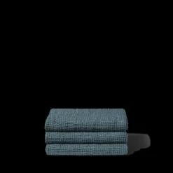 Serviette de bain en lin - Waffle - Bleu Pétrole