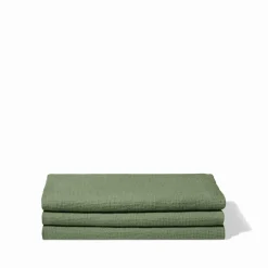 Serviette de bain en lin - Nid d'abeille - Vert d'Anduze