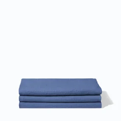 Serviette de bain en lin - Nid d'abeille - Bleu Paros