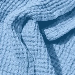 Serviette de bain en lin - Waffle - Bleu Tyrrhénien