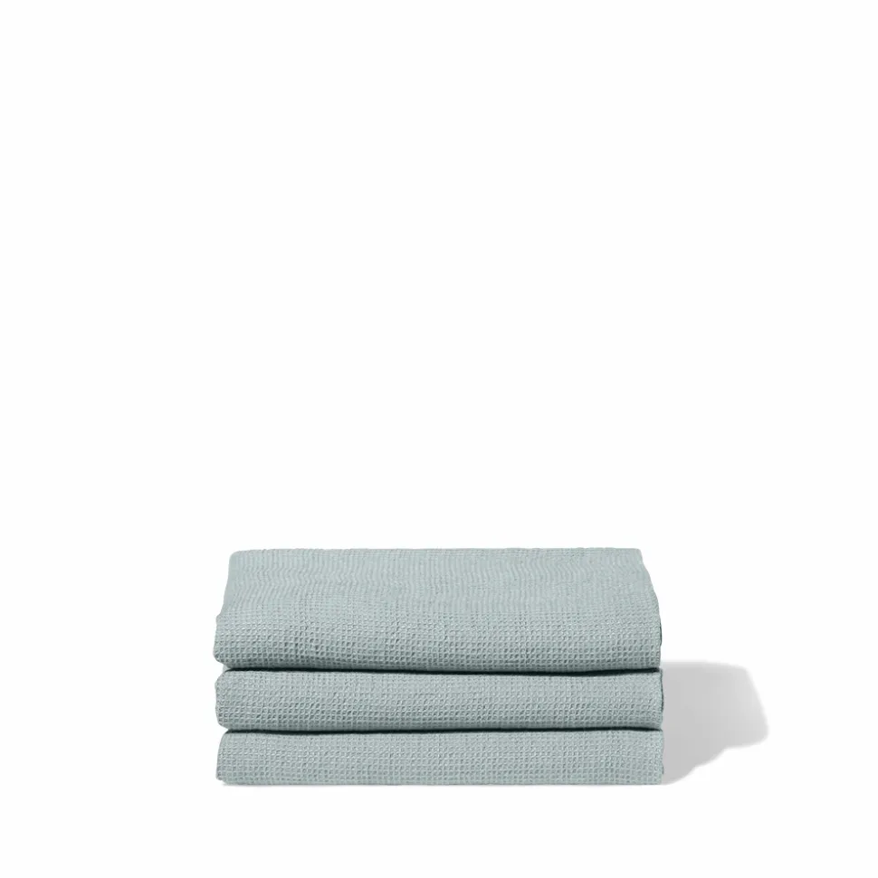 Serviette de bain en lin - Nid d'abeille - Gris Vésuve