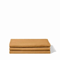 Serviette de bain en lin - Nid d'abeille - Jaune Asahi