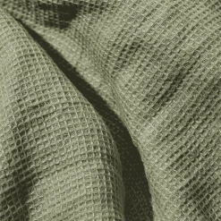 Serviette de bain en lin - Nid d'abeille - Vert Komorebi