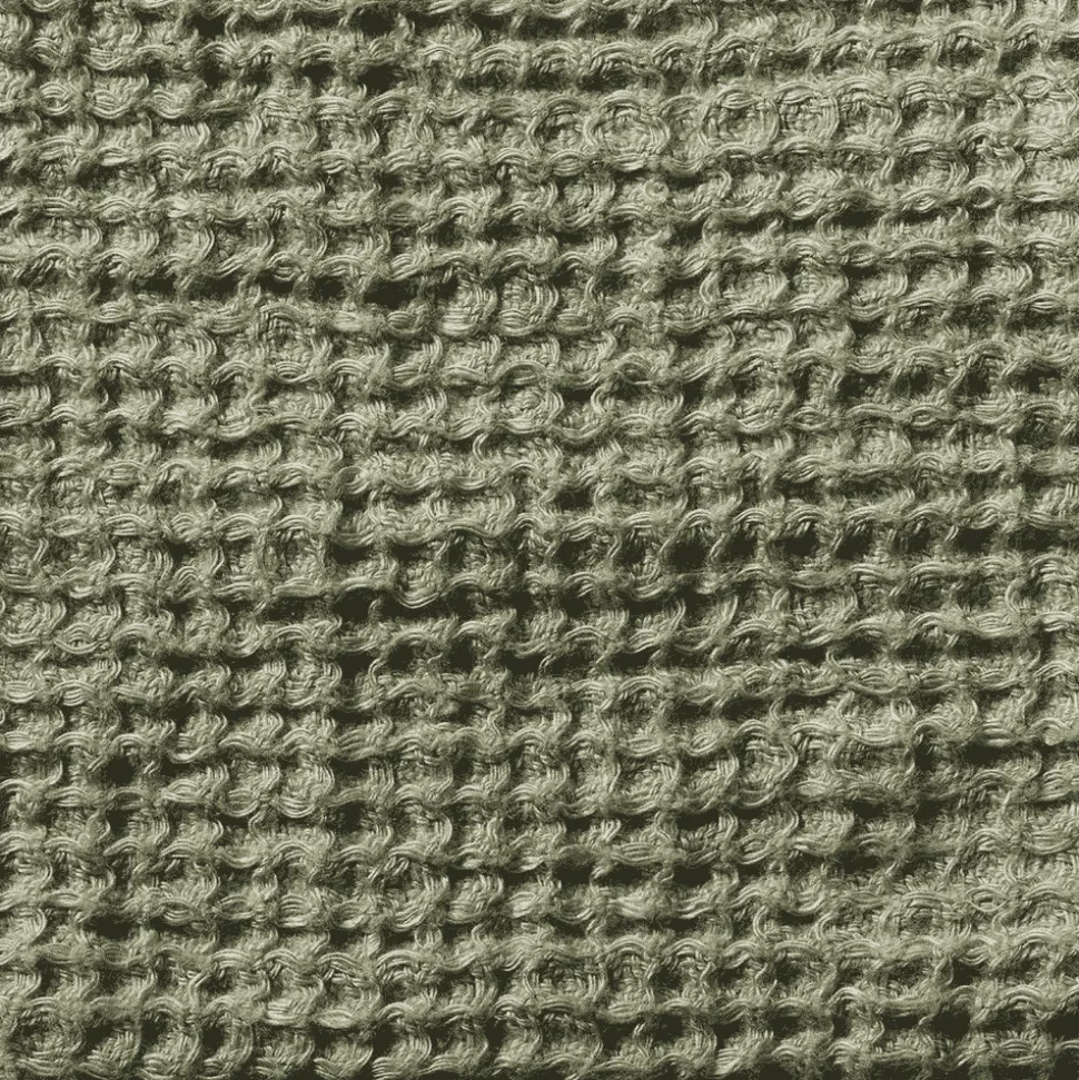 Serviette de bain en lin - Waffle - Vert Komorebi