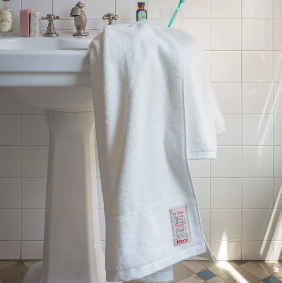 Serviette de bain en éponge - Blanc Optique