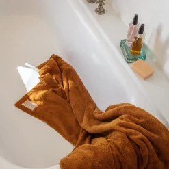 Serviette de bain en éponge - Brique de Sienne