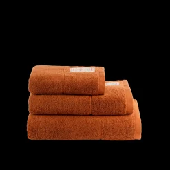 Serviette de bain en éponge - Brique de Sienne