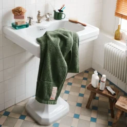 Serviette de bain en éponge - Vert d'Anduze