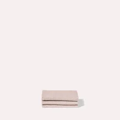 Serviette de bain invité en lin - Nid d'abeille - Beige Rosé