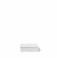 Serviette de bain invité en lin - Nid d'abeille - Blanc Optique